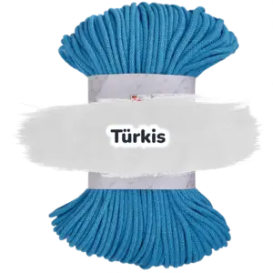 Baumwollkordel 5mm - Polyesterkern -100 m - Türkis (430)
