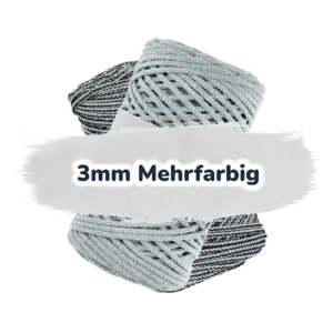 Baumwollkordel 3 mm  – Polyesterkern – Mehrfarbig