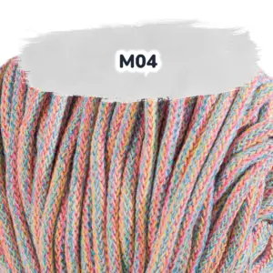 Baumwollkordel 5mm - Polyesterkern - Mehrfarbig - M04