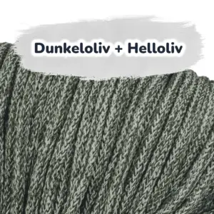 Baumwollkordel 5mm - Polyesterkern - Mehrfarbig - Dunkeloliv + Helloliv