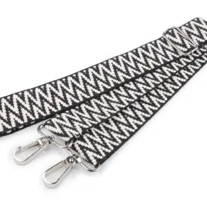 Gewebter Taschengurt – verstellbar, Breite 3,8 cm – schwarz und weiß (Farbe 3)