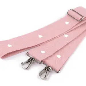 Gewebter Taschengurt – verstellbar, Breite 3,8 cm – rosa mit Herzen (Farbe 5)