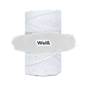 Baumwollkordel 3mm - Polyesterkern -100 m - Weiß (000)
