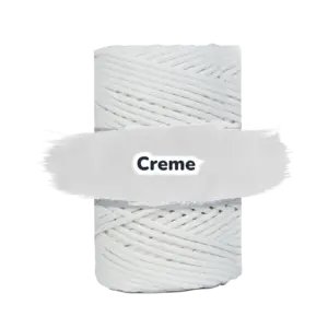 Baumwollkordel 3mm - Polyesterkern -100 m - Creme (025)