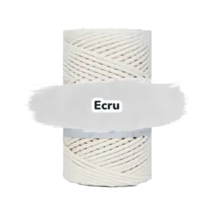 Baumwollkordel 3mm - Polyesterkern -100 m - Ecru (050)