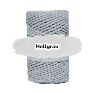 Baumwollkordel 3mm - Polyesterkern -100 m - Hellgrau (100)