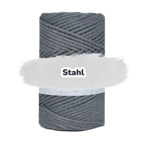Baumwollkordel 3mm - Polyesterkern -100 m - Stahl (140)