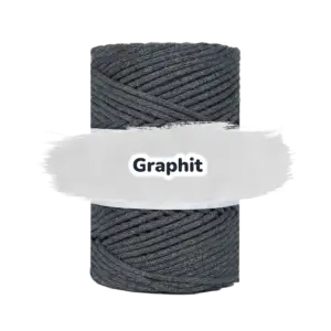 Baumwollkordel 3mm - Polyesterkern -100 m - Graphit (150)