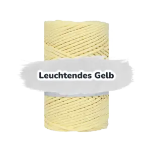 Baumwollkordel 3mm - Polyesterkern -100 m - Leuchtendes Gelb (250)