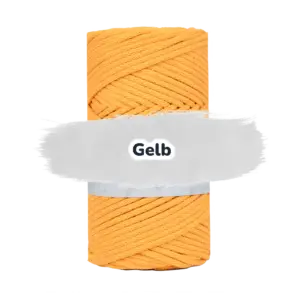 Baumwollkordel 3mm - Polyesterkern -100 m - Gelb (260)