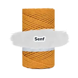 Baumwollkordel 3mm - Polyesterkern -100 m - Senf (270)