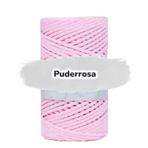 Baumwollkordel 3mm - Polyesterkern -100 m - Puderrosa (300)