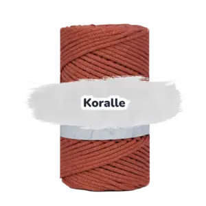 Baumwollkordel 3mm - Polyesterkern -100 m - Koralle (355)