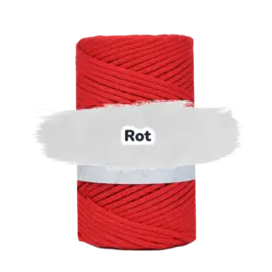 Baumwollkordel 3mm - Polyesterkern -100 m - Rot (370)