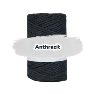 Baumwollkordel 3mm - Polyesterkern -100 m - Anthrazit (175)