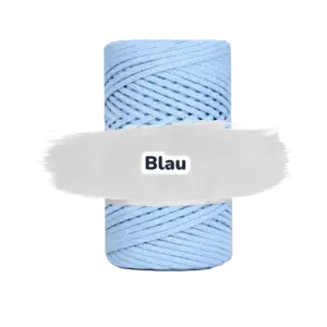 Baumwollkordel 3mm - Polyesterkern -100 m - Hellblau (400)