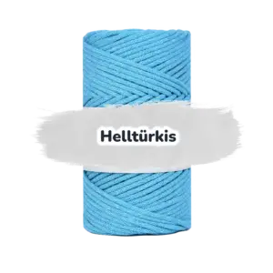 Baumwollkordel 3mm - Polyesterkern -100 m - Helles Türkis (410)