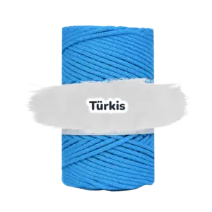Baumwollkordel 3mm - Polyesterkern -100 m - Türkis (430)