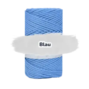 Baumwollkordel 3mm - Polyesterkern -100 m - Blau (480)