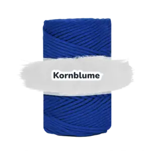 Baumwollkordel 3mm - Polyesterkern -100 m - Kornblume (490)