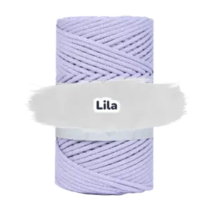 Baumwollkordel 3mm - Polyesterkern -100 m - Lila (500)