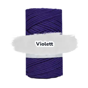 Baumwollkordel 3mm - Polyesterkern -100 m - Violett (550)