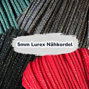 Lurex Nähkordel 5mm - Polyesterkern -100 m - starr sewing cord