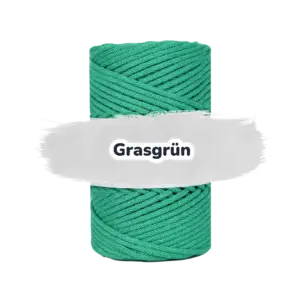 Baumwollkordel 3mm - Polyesterkern -100 m - Grasig (650)