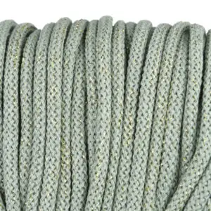Baumwollkordel 5mm Lurex - Polyesterkern -100 m - Helloliv + Goldfaden (665Z)