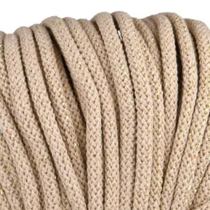 Baumwollkordel 5mm Lurex - Polyesterkern -100 m - Karton/Pappe+ Goldfaden (710Z)