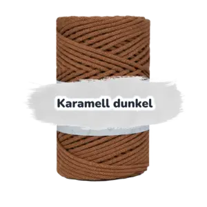 Baumwollkordel 3mm - Polyesterkern -100 m - Dunkel Karamell (740)