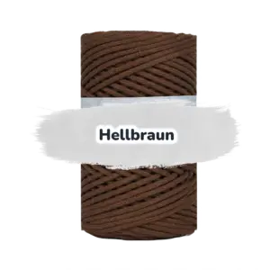 Baumwollkordel 3mm - Polyesterkern -100 m - Hellbraun (750)