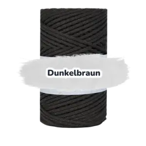 Baumwollkordel 3mm - Polyesterkern -100 m - Dunkelbraun (775)