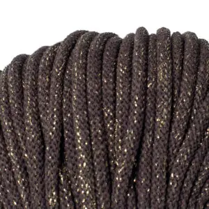Baumwollkordel 5mm Lurex - Polyesterkern -100 m - Dunkelbraun + Goldfaden (775Z)