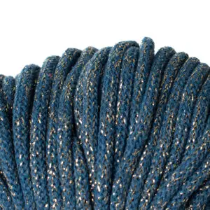 Baumwollkordel 5mm Lurex - Polyesterkern -100 m - Benzin + Goldfaden (810Z)