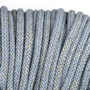 Baumwollkordel 5mm Lurex - Polyesterkern -100 m - Blaue Jeans + Goldfaden (815Z)