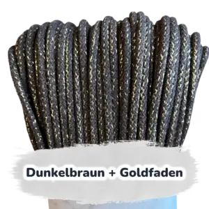 Lurex Nähkordel 5mm - Polyesterkern -100 m - starr sewing cord - Dunkelbraun + Goldfaden (775Z)