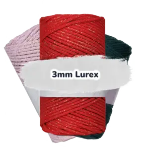 Baumwollkordel 3mm Lurex - 100 m