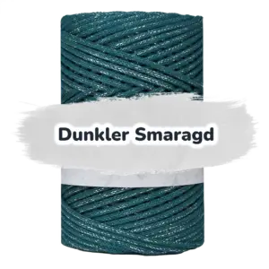 Baumwollkordel 2mm Lurex - 100 m - Dunkler Smaragd + Silberfaden (820S)