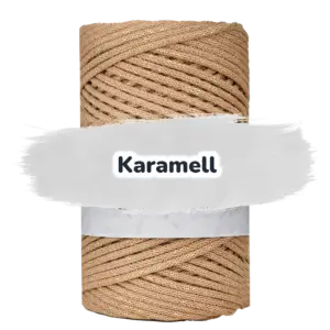 Baumwollkordel 3mm Lurex - 100 m - Karamell + Goldfaden (705Z)