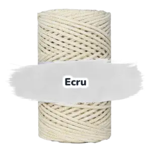 Baumwollkordel 3mm Lurex - 100 m - Ecru + Goldfaden (050Z)