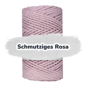 Baumwollkordel 3mm Lurex - 100 m - Schmutziges Rosa + Goldfaden (310Z)