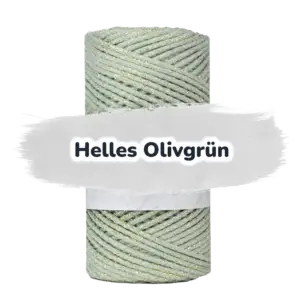 Baumwollkordel 2mm Lurex - 100 m - Helloliv + Goldfaden (665Z)