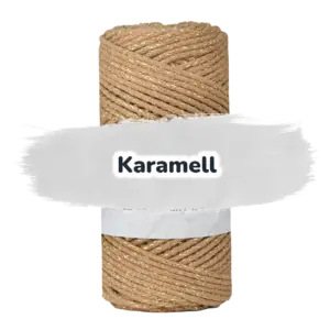Baumwollkordel 2mm Lurex - 100 m - Karamell + Goldfaden (705Z)