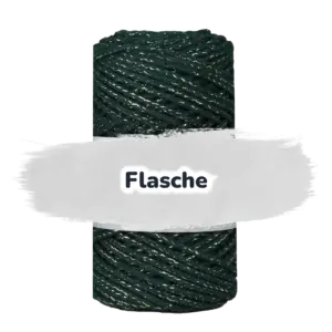 Baumwollkordel 2mm Lurex - 100 m - Flaschengrün + Goldfaden (680Z)
