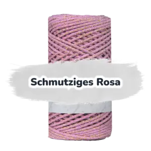 Baumwollkordel 2mm Lurex - 100 m - Schmutziges Rosa + Goldfaden (310Z)