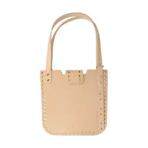 Taschenboden Quadro 24 x 24 cm echtes Leder - Camel