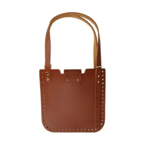 Taschenboden Quadro 24 x 24 cm echtes Leder - Hellbraun