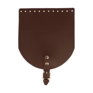 Klappe 18 x 20 cm mit Riemen echtes Leder - Dunkelbraun