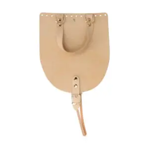 Rucksack-Klappe 23 x 19,5 cm mit Kordelzug - echtes Leder - Camel